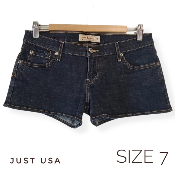 Jean Shorts in Dark Wash Denim - Picture 11 of 14